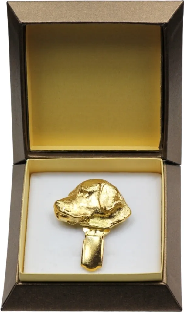 Regalo Labrador: Spilla Porta Numero Art-Dog Oro per Expo Canina