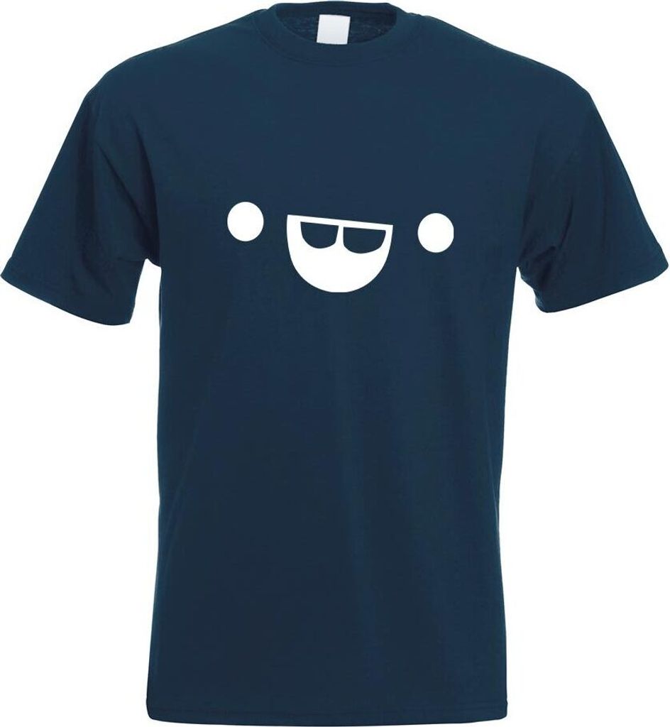 Kiwistar - T-Shirt - Navy - Lachendes Gesicht II Herren Funshirt Bedruckt Design Sprüche Spruch Motive - mit Motiv Bedruckt - Funshirt Design - Sp...