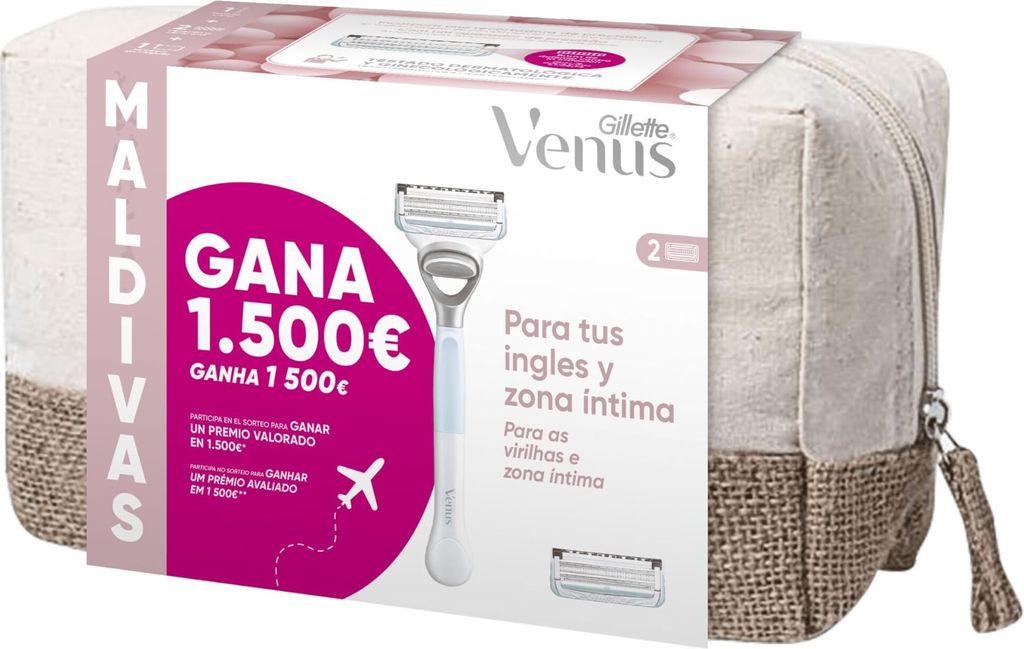 Gillette VENUS INTIMA MALDIVES MASCHINENBEUTEL + 2 REFILLS