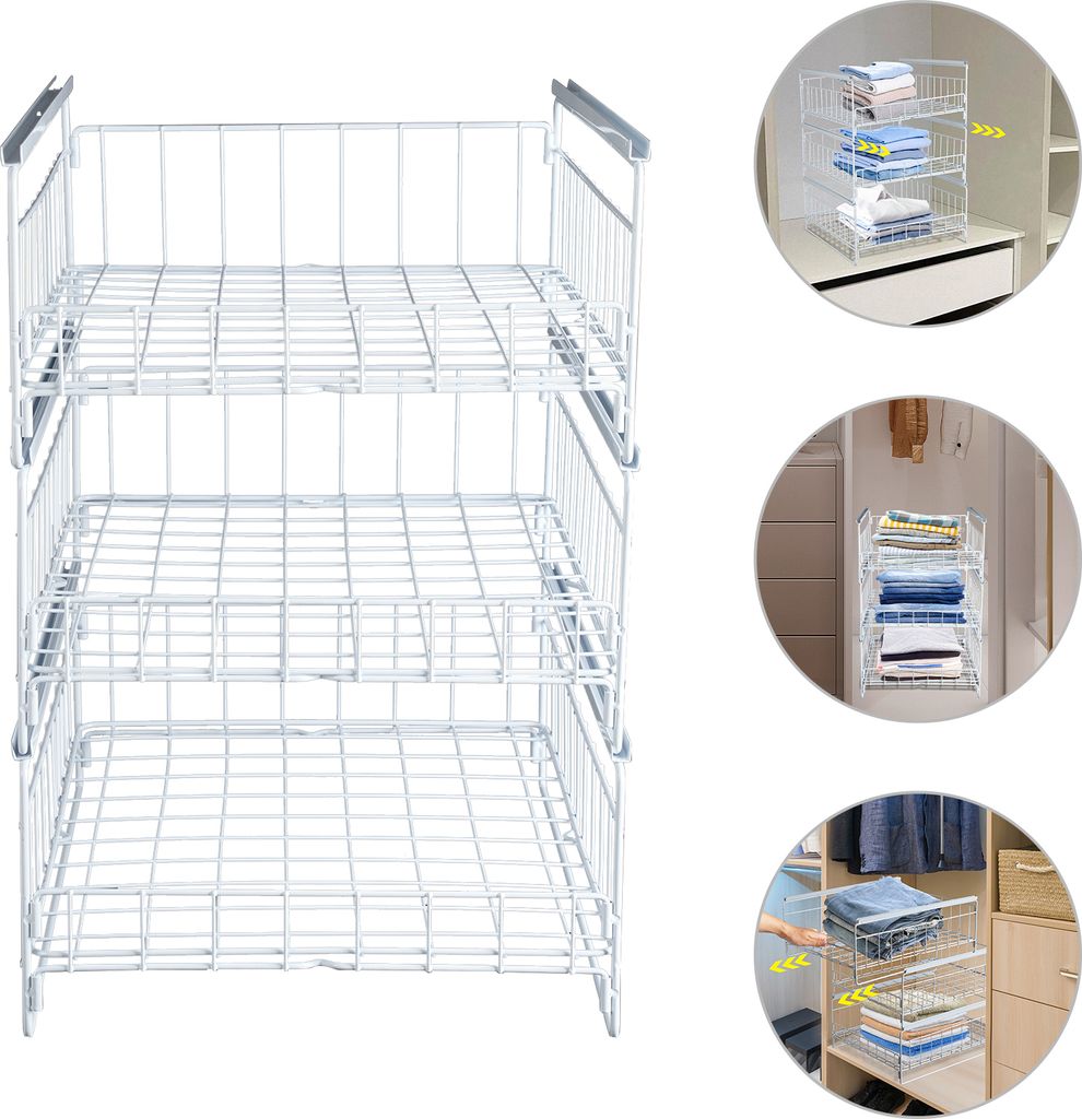 Küchenschubladen Ausziehbares Regal 33.5*43*51cm Weiß Produktbild 1