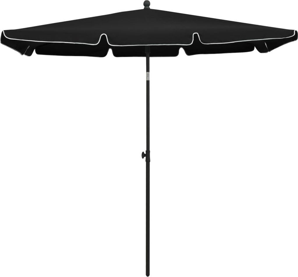 vidaXL Sonnenschirm mit Mast 210x140 cm Schwarz