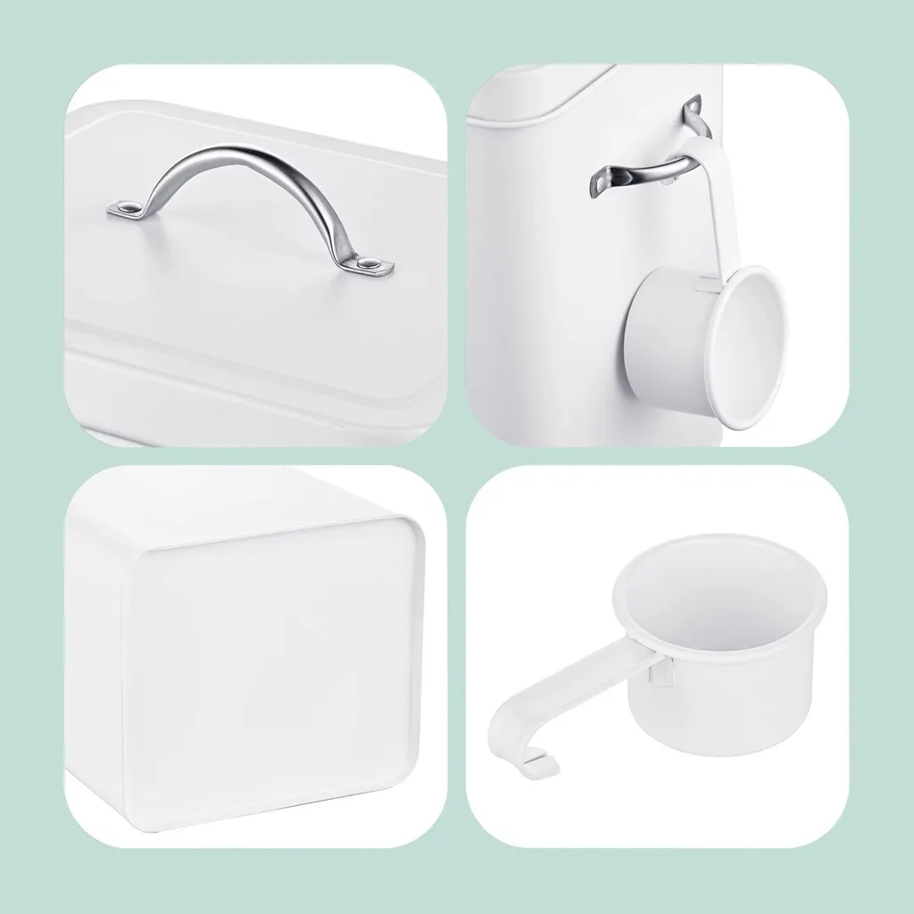 Boîte de conservation métallique 6L, bac de rangement pour cuisine et salon