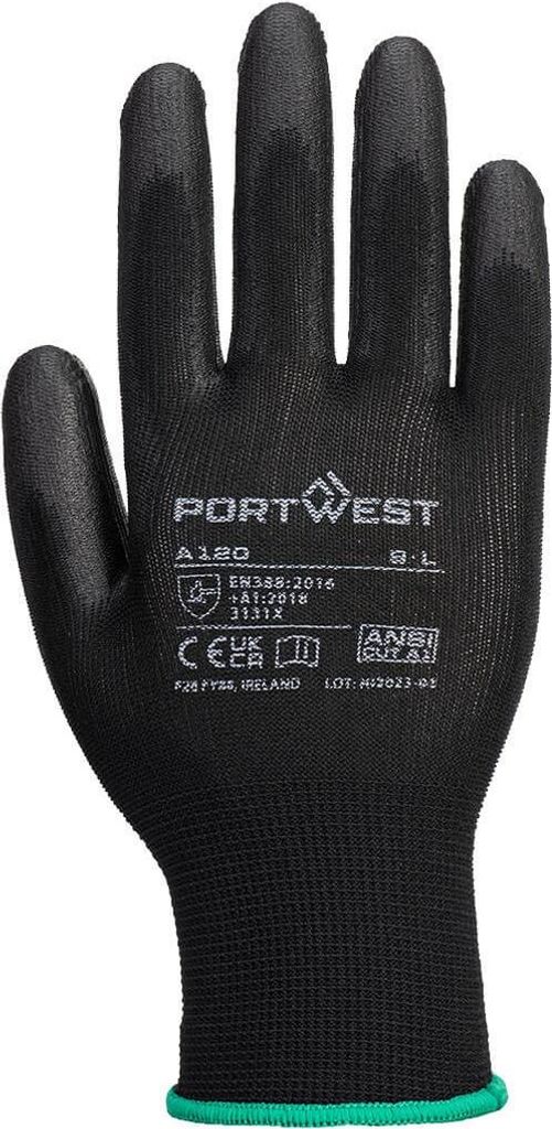 Portwest A120 PolyurethanBeschichteter-Handschuh Black Gr. XXL