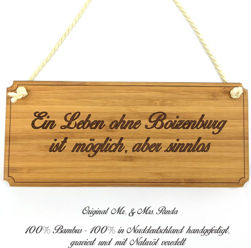 Mr. & Mrs. Panda Schild Boizenburg - Geschenk, Shabby, Wegweiser, Geschenkidee, Graviert, Holz Türschild, Hinweisschild, Werbeschild, Landhaus