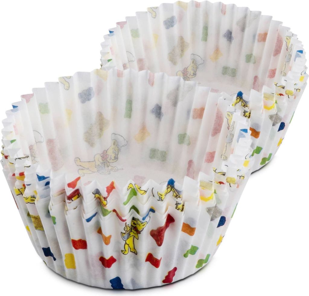 Zenker Haribo Muffinförmchen aus Papier 50 Stück Perfekt zu Fasching oder dem nächsten Kindergeburtstag Papierförmchen für Muffins im Haribo...