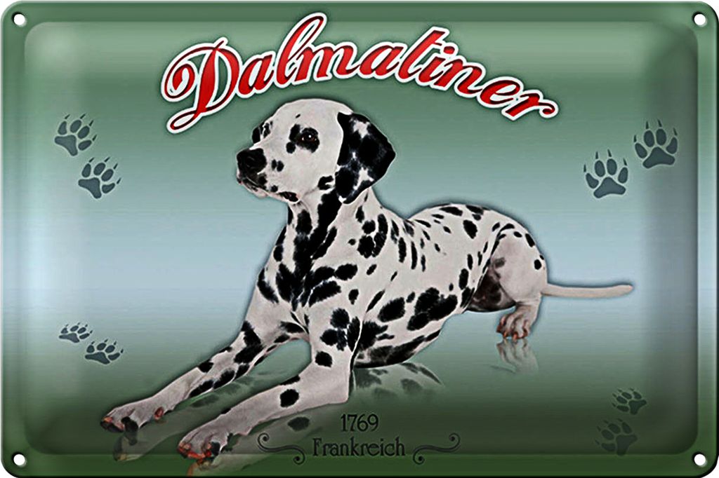 Blechschild Hund 40x30cm Dalmatiner 1769 Frankreich