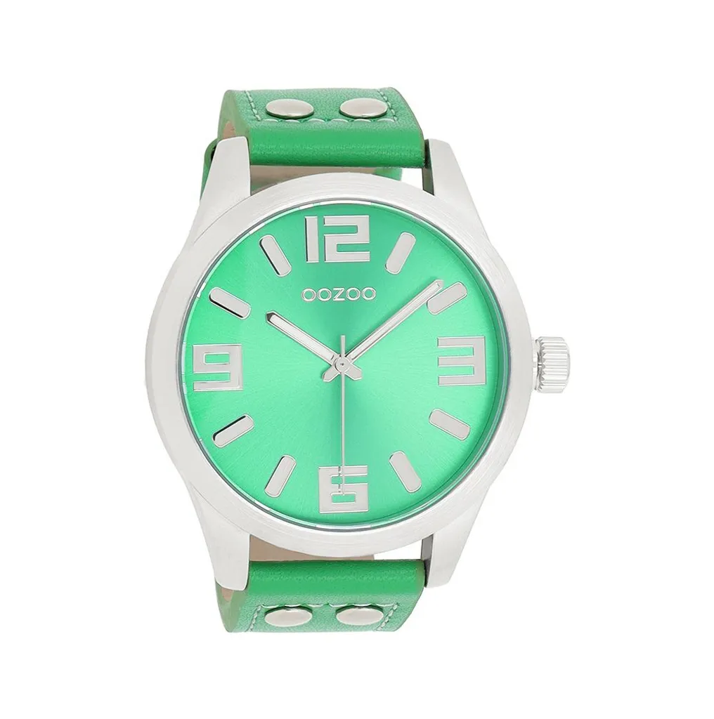 Oozoo orologio da polso in pelle verde Orologi da donna analogici al quarzo UOC1077A