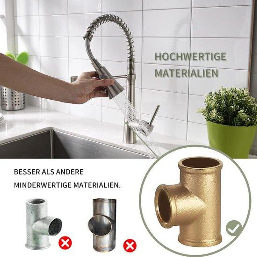 Küchenhahn, Spülarm, Umdrehungsmotor, Spülbeckenarmatur, Spülarmatur, Armatur, Spülbecken, geborstelter Nickel