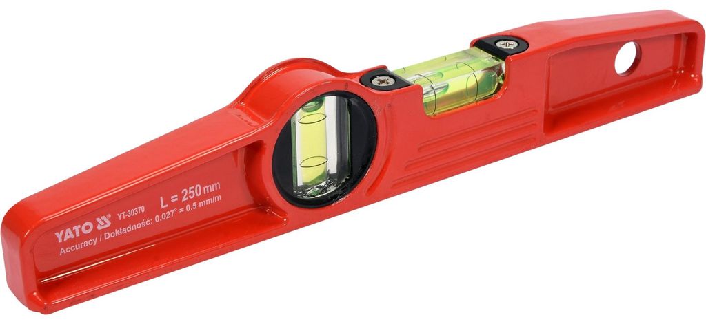 Niveau à bulle 25 cm, 2 niveaux, de forme trapézoïdale Image du produit 