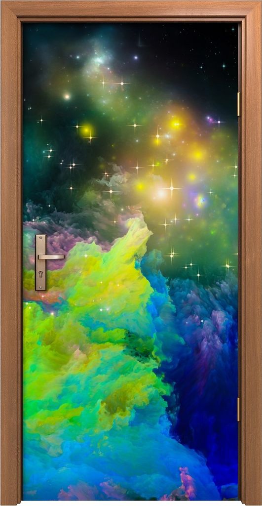 Türposter 90x200 cm Türaufkleber Türtapete Türfolie Klebefolie Kunst groß Virtuelle bemalte Welt