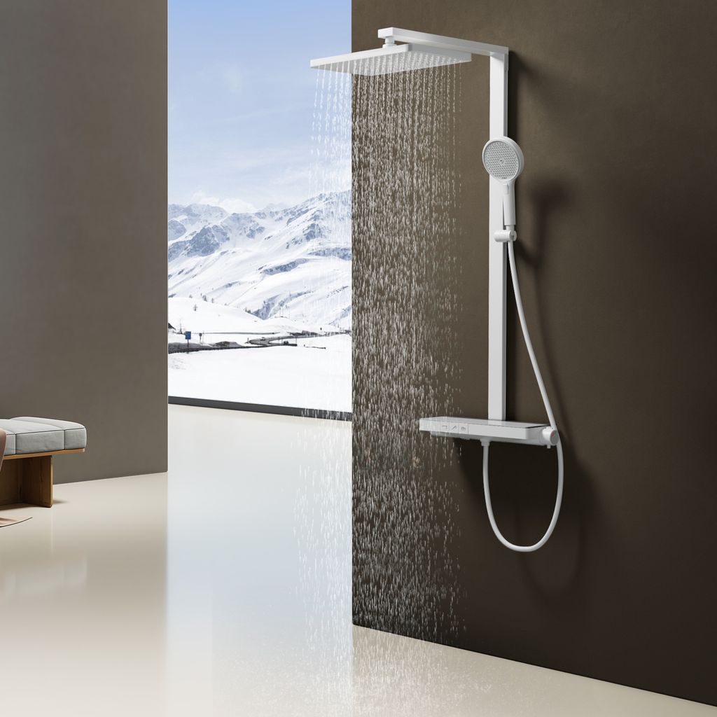 EMKE Duschsystem mit Thermostat, 36x24cm Regenduschkopf, Produktbild