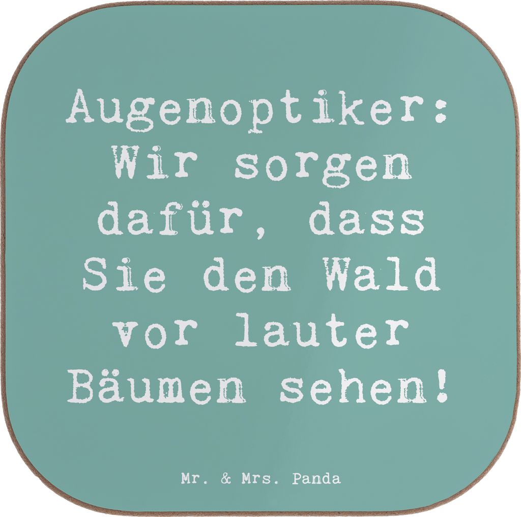 Mr. & Mrs. Panda Untersetzer für Gläser Spruch Augenoptiker Klarblick - Meeresbrise - Geschenk, Brillen, Sonnenbrillen, Beruf, Coaster, Tassen, k...