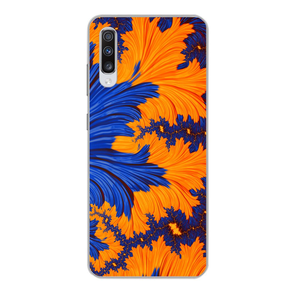 MuchoWow Handyhülle Schutzhülle Hülle für Samsung Galaxy A70 Blätter - Kunst - Psychedelisch Silikon Softcase Handy Hülle - Schutzhaube