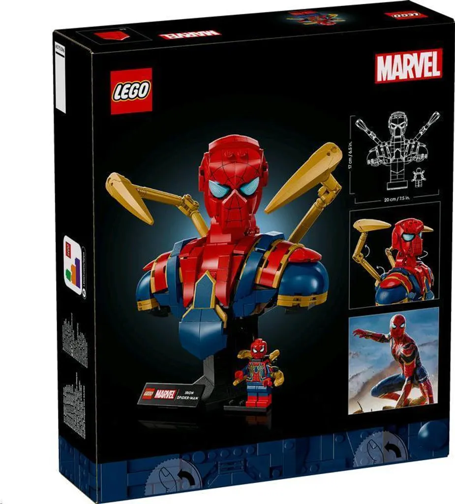 Buste Iron Spider-Man LEGO 76326 Figurine à Construire Marvel Adultes - 38
