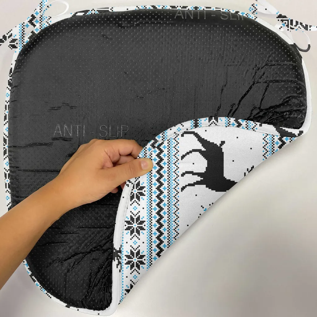 Coussin de Siège avec Sangles Imperméable et Décoratif Bleu et Noir - 2