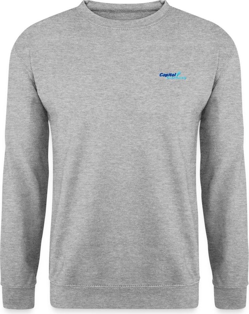 Spreadshirt Stromberg Gesticktes Logo Der Capitol Versicherung Uni Pullover, XXL, Weißgrau meliert