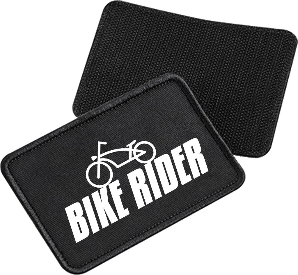 Huuraa Patch Bike Rider Fahrrad Black 10 x 6,5cm Baumwolle Klettpatch für Mütze Geschenkidee