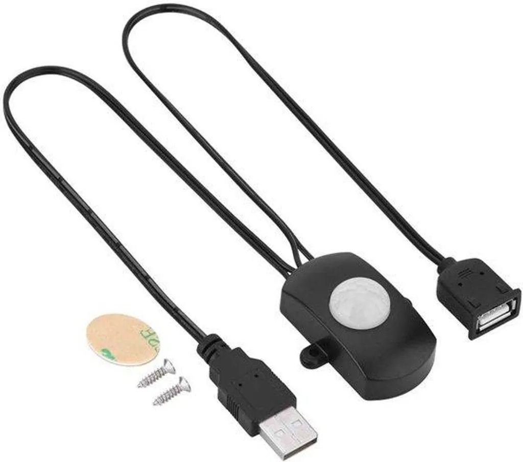Capteur de Mouvement Infrarouge 4A DC 5V-24V Noir - Connexion USB Rapide