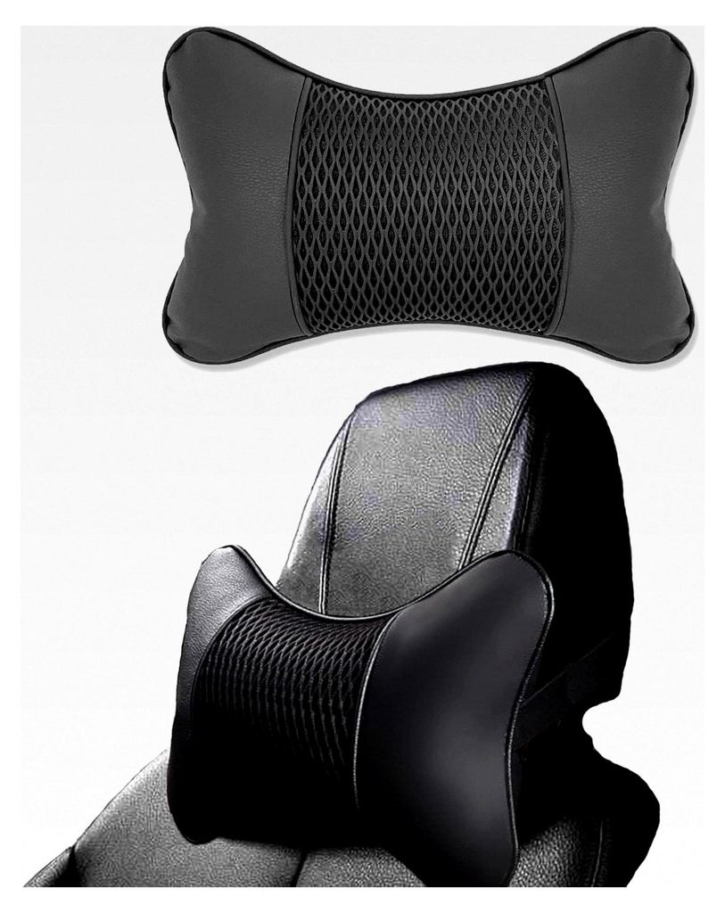 Kopfstütze Nackenkissen für Autositz, Leder- und Baumwollkissen zur Nackenstütze, atmungsaktiv, Schutz der Halswirbelsäule, 1 Stück
