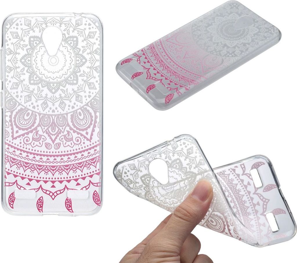 Henna Cover für ZTE Blade A602 Case Schutz Hülle Silikon Sonne Weiß