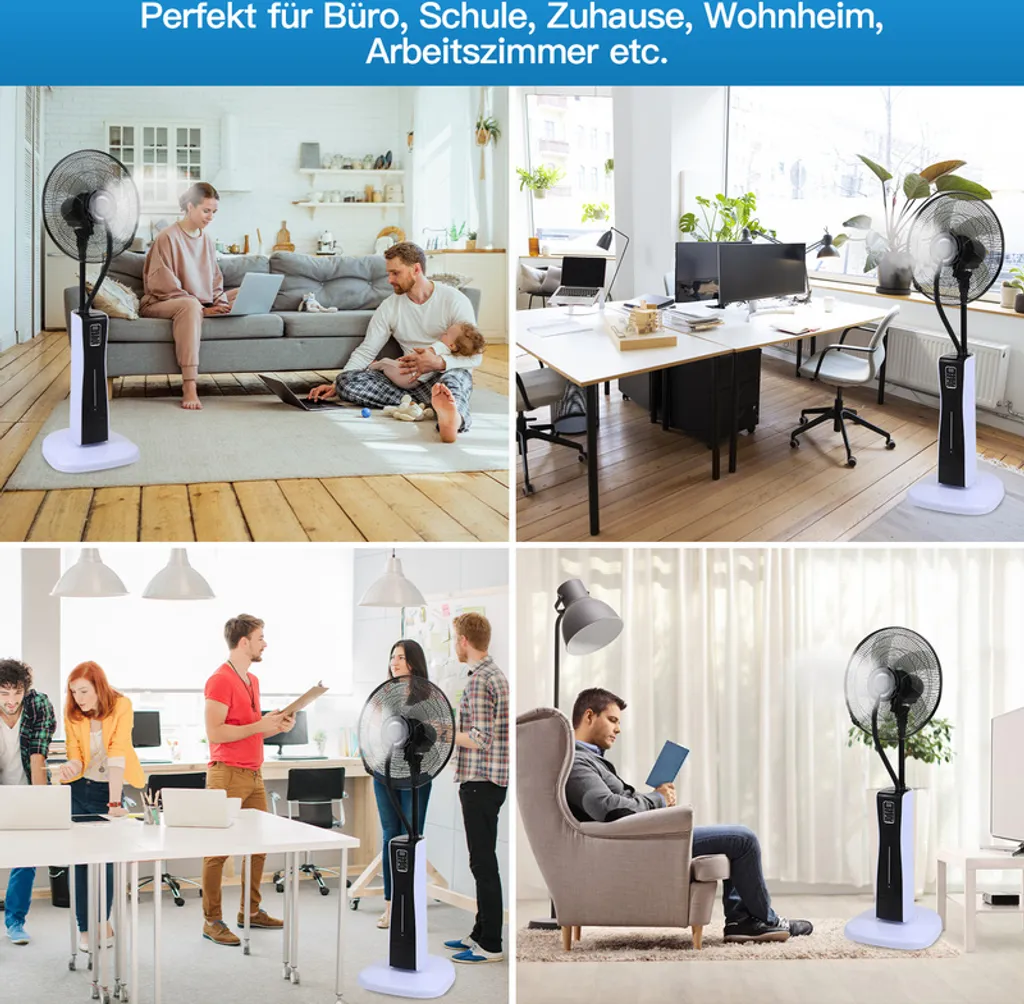 Ventilateur anti-canicule avec brumisateur et télécommande LCD - 5