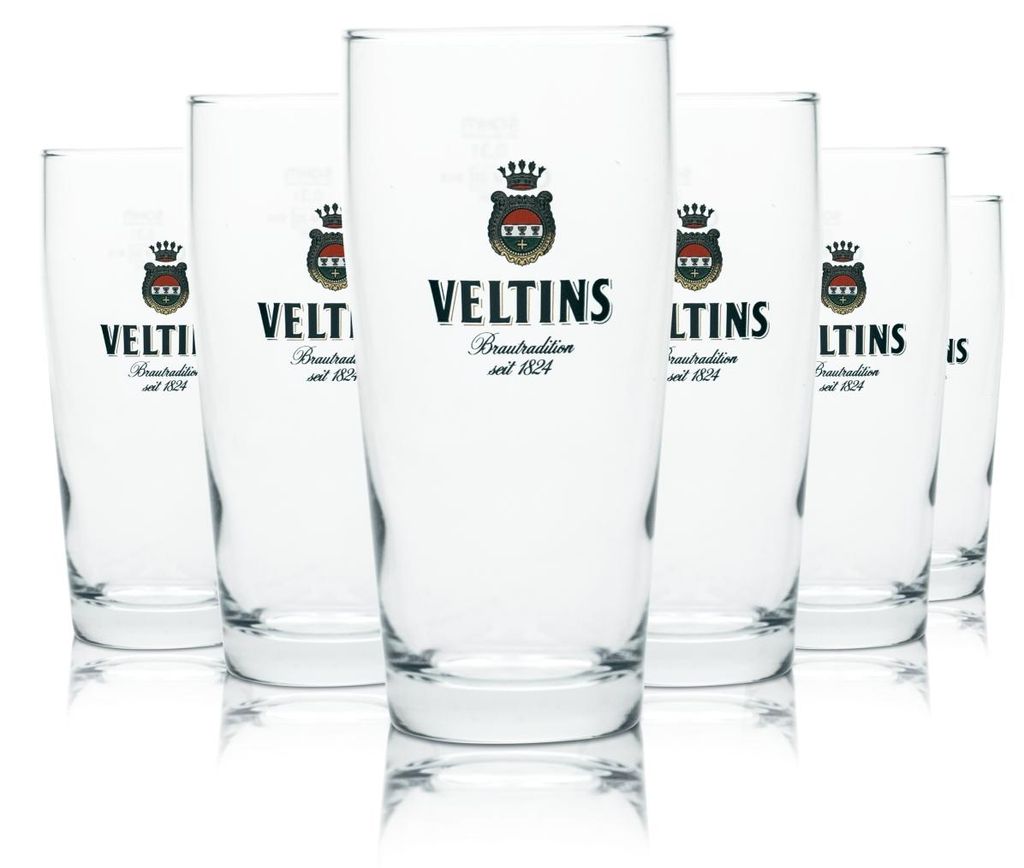 6x Veltins Glas 0,3l Bier Becher Tumbler Pokal Gläser Produktbild 