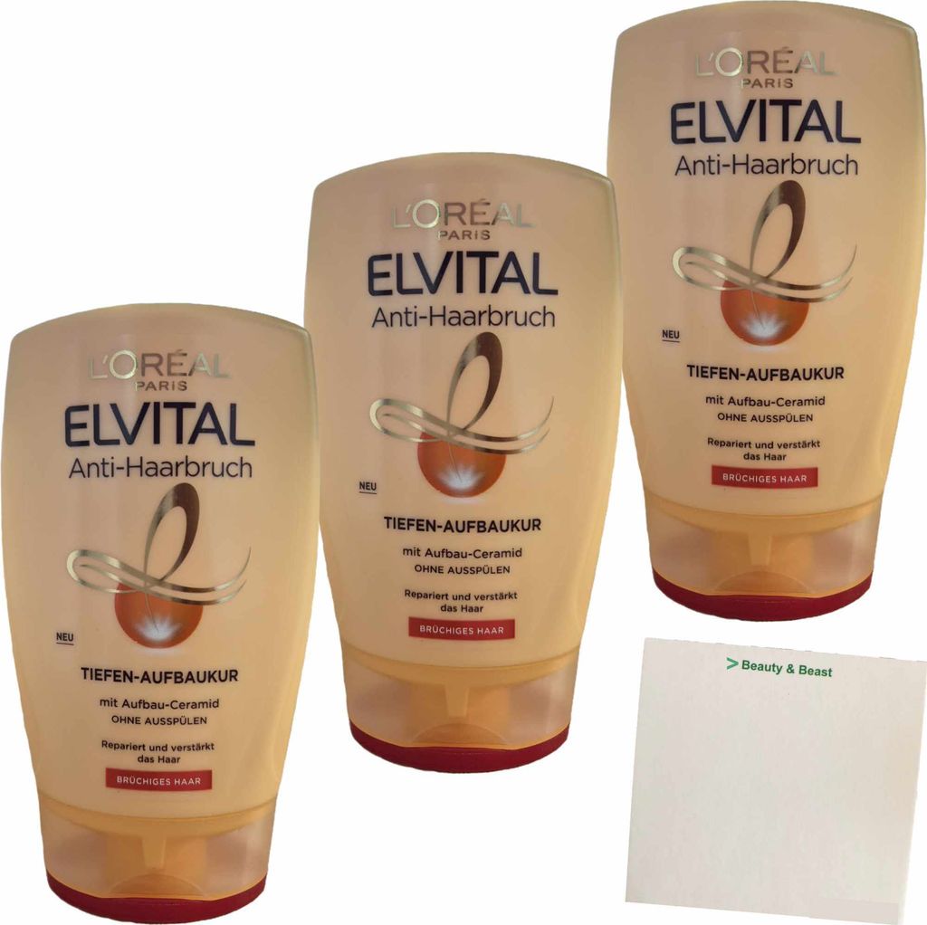 L'oreal Paris Elvital Anti-Haarbruch Tiefen-Aufbaukur 3er Produktbild 