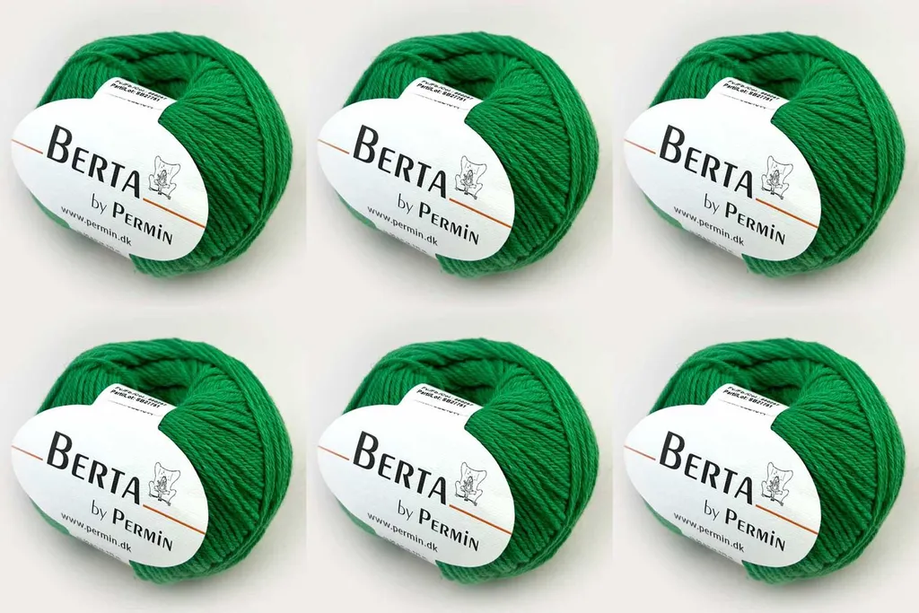 Fil Berta by Permin Vert Sport 57 Laine Coton Oeko-Tex Doux et Durable