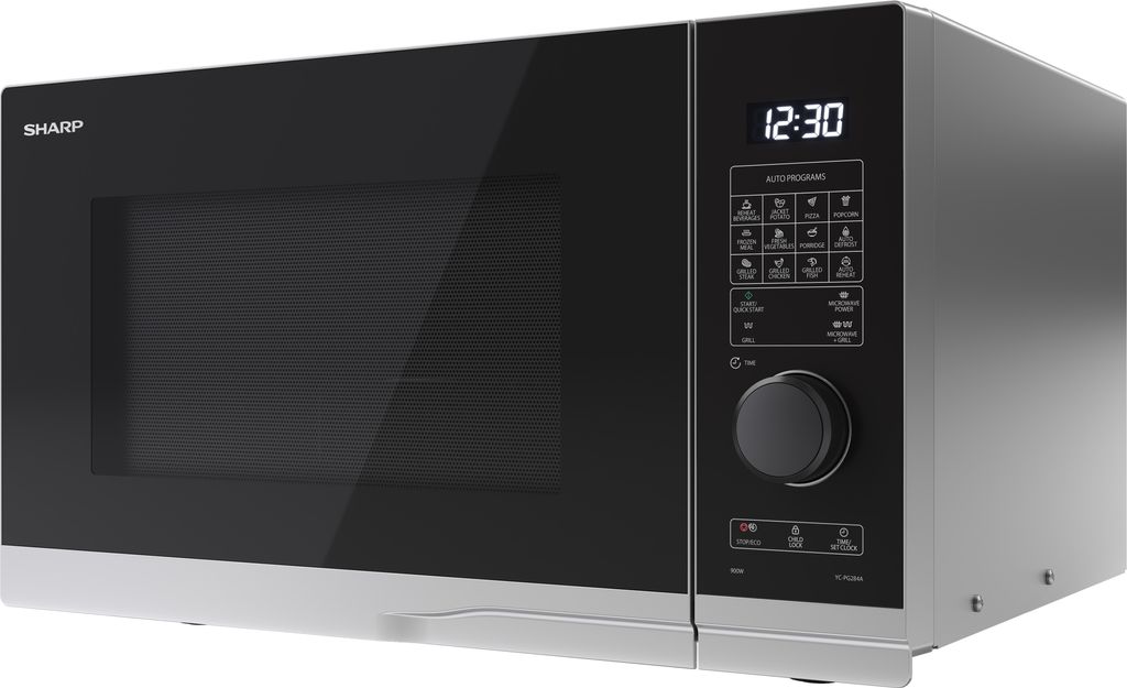 SHARP Mikrowelle YC-PG284AE-S, silber, mit Grill, 28 L, Produktbild 