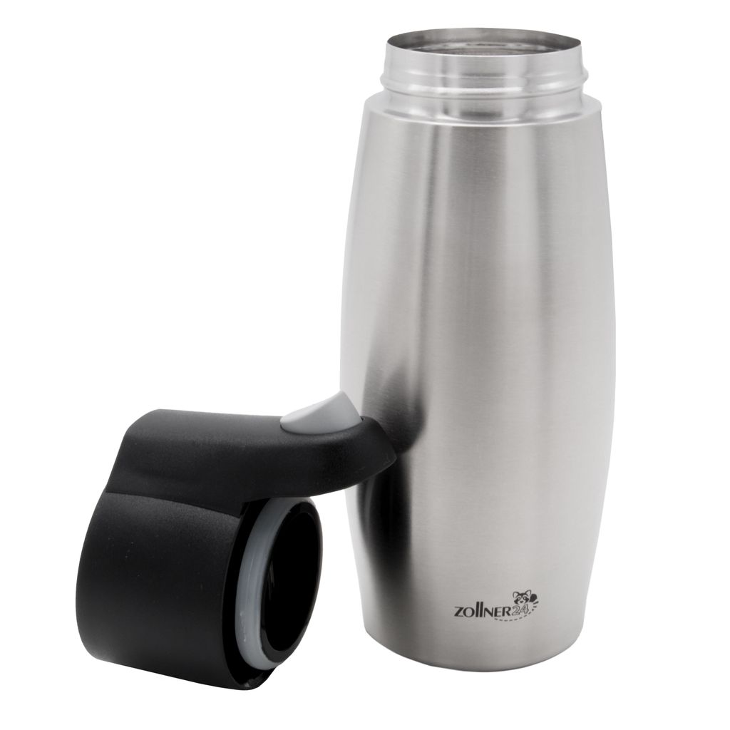 Kaffeebecher Thermobecher, 500 ml, silber, auslaufsicher Produktbild 3
