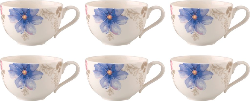 Villeroy & Boch Mariefleur Gris 6er Set Frühstückstassen für 390ml
