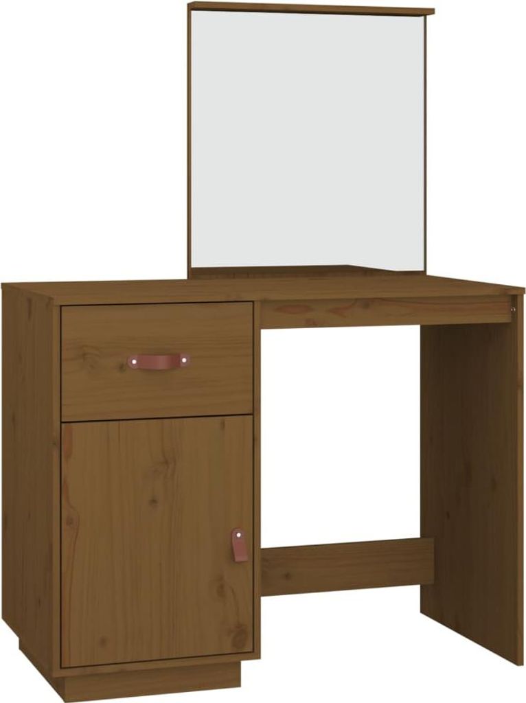 vidaXL Schminktisch Honigbraun 95x50x134 cm Massivholz Kiefer