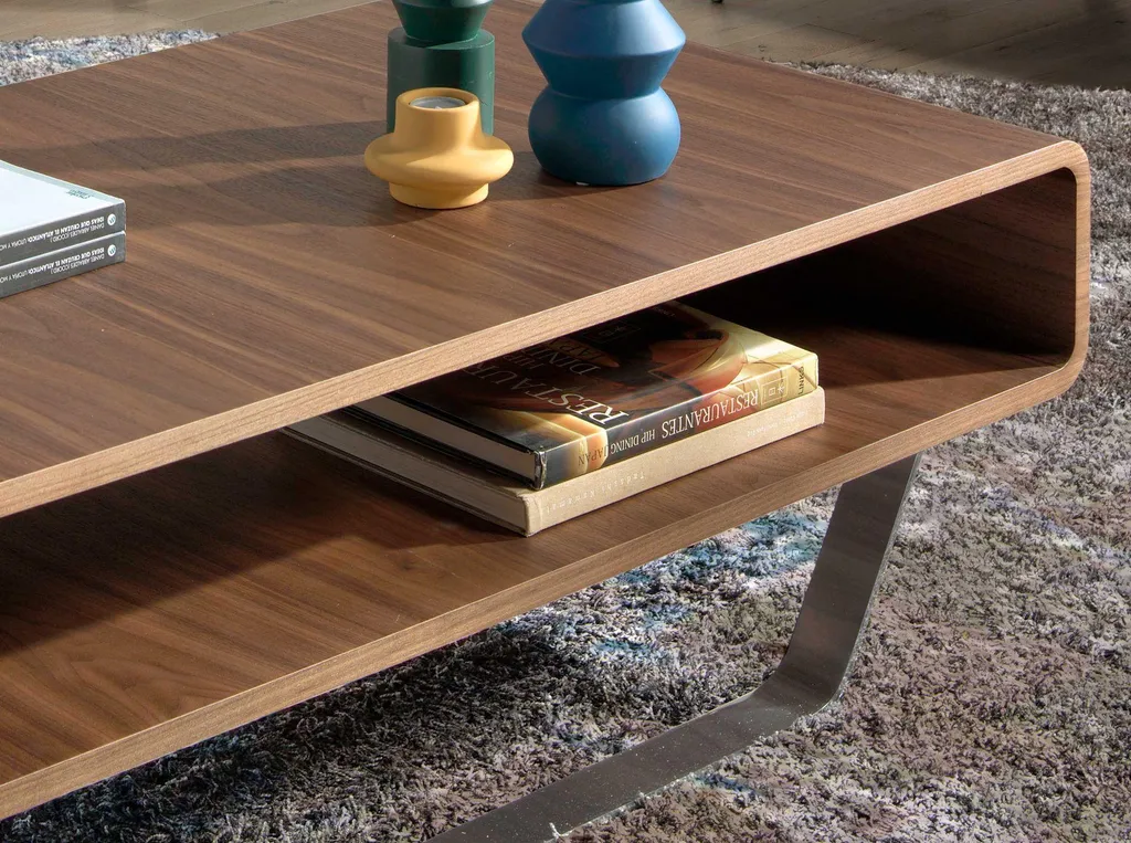 Table basse rectangulaire noyer stable et durable pour salon de luxe - 5