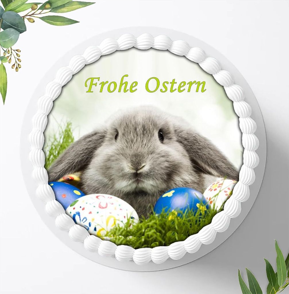 Für die Geburtstags Torte ein Tortenaufleger, Zuckerbild mit dem Motiv: Ostern, Essbares Foto für Torten, Fondant, Ø 20cm, 0160w