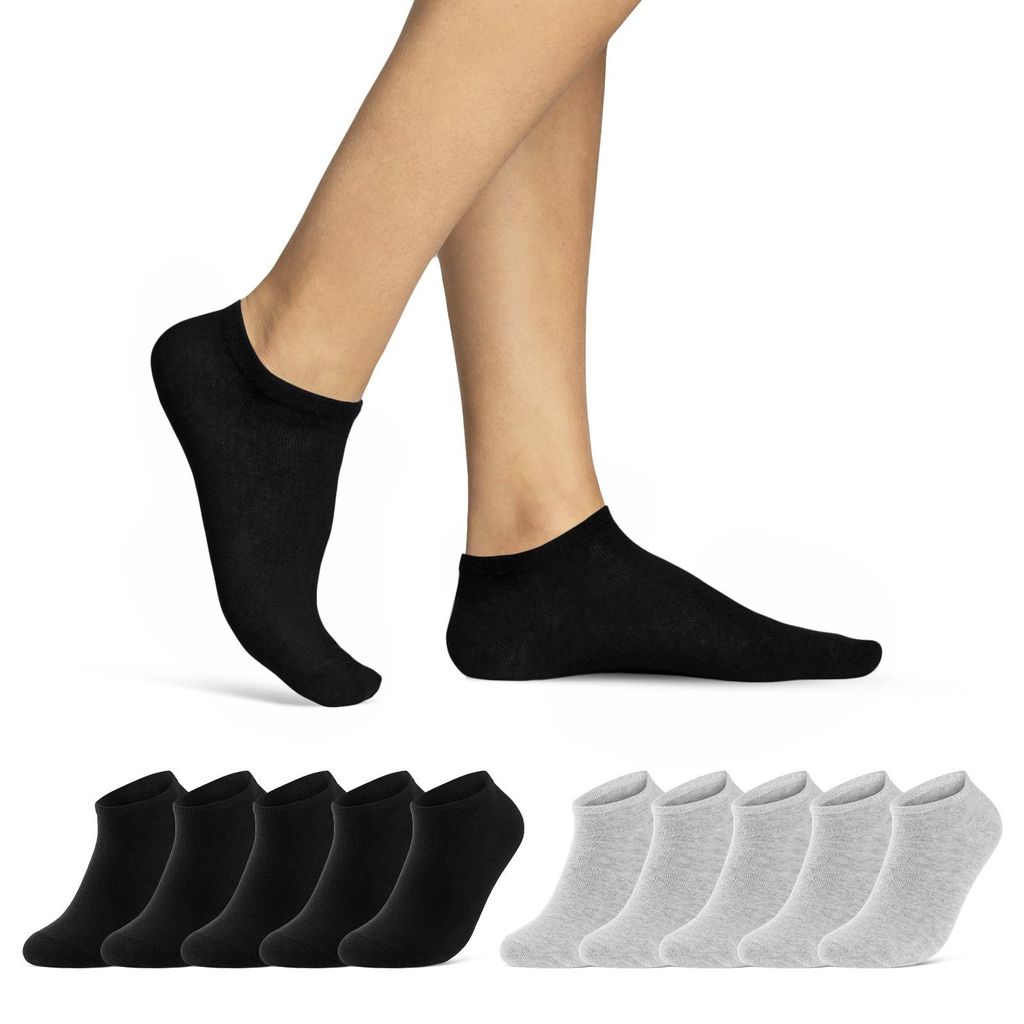 Sneaker Socken Herren Damen Baumwolle - 16900 Schwarz/Grau Produktbild 