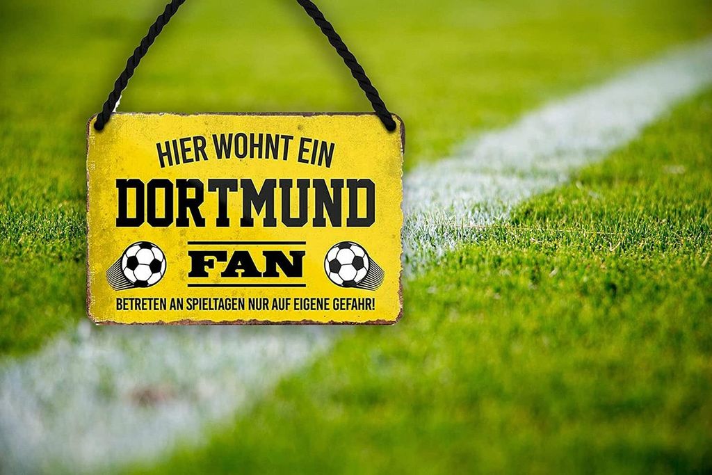 Blechschilder HIER WOHNT EIN Hoffenheim Fan Hängeschild für