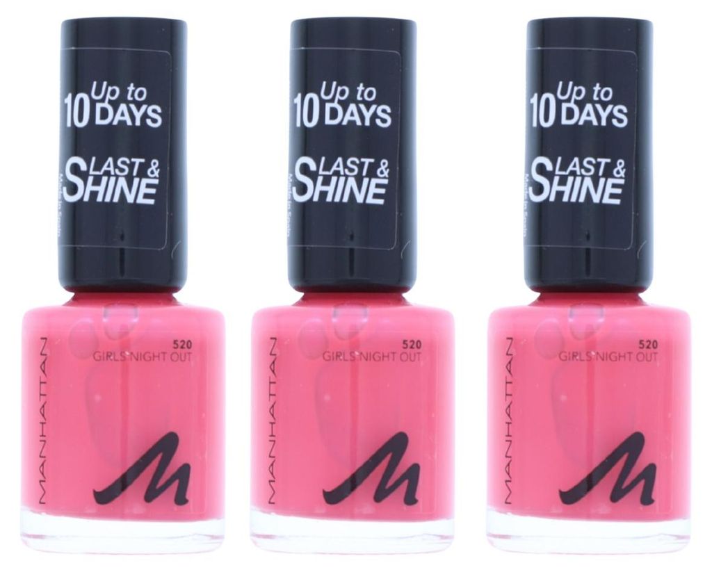 3 x Manhattan Last & Shine Nail Polish 520 Girls Night Out Produktbild 
