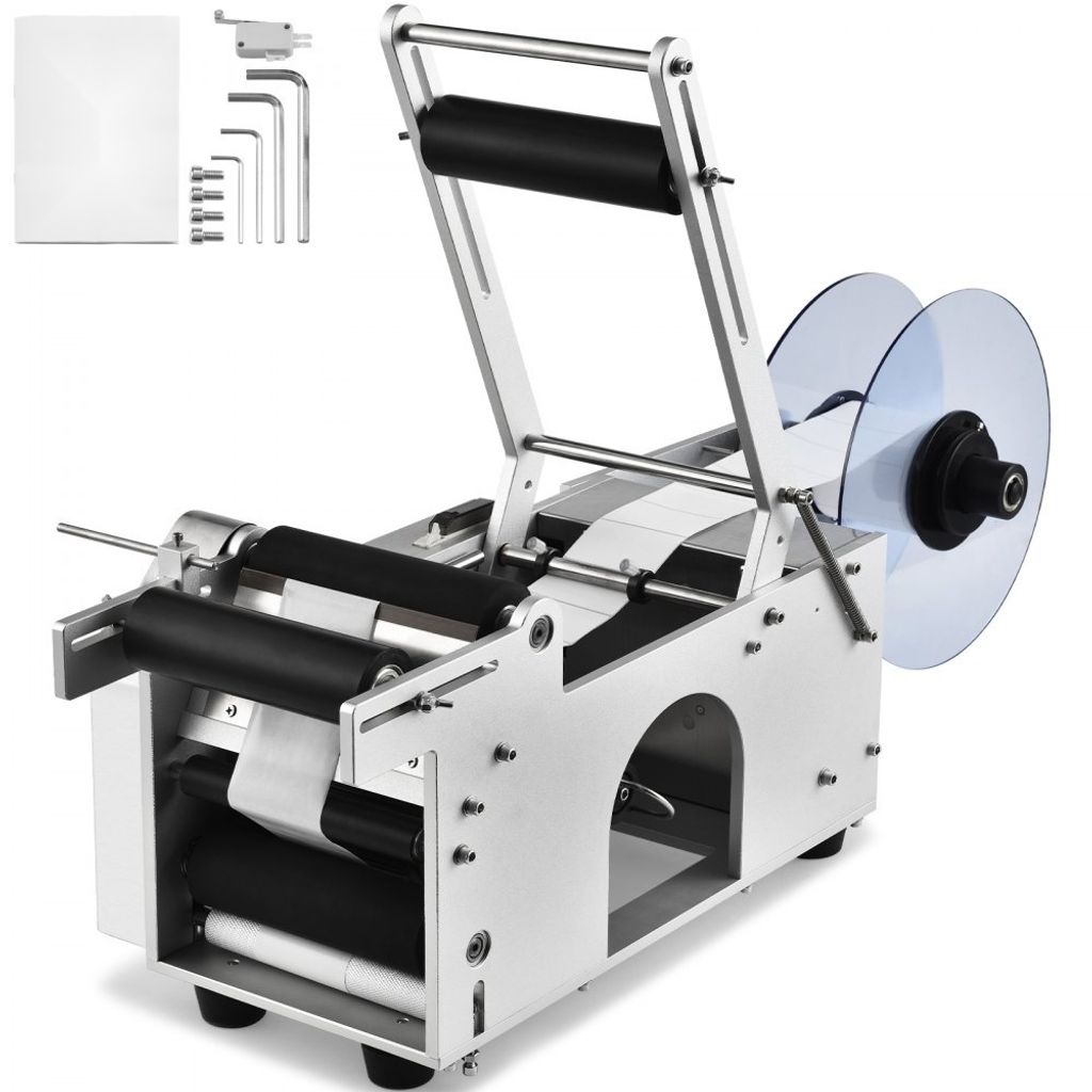 Halbautomatische Rundflaschen-Etikettiermaschine, elektrischer Etikettierer - 20–50 Stück/Min - Beschriftungsmaschine für Flaschen