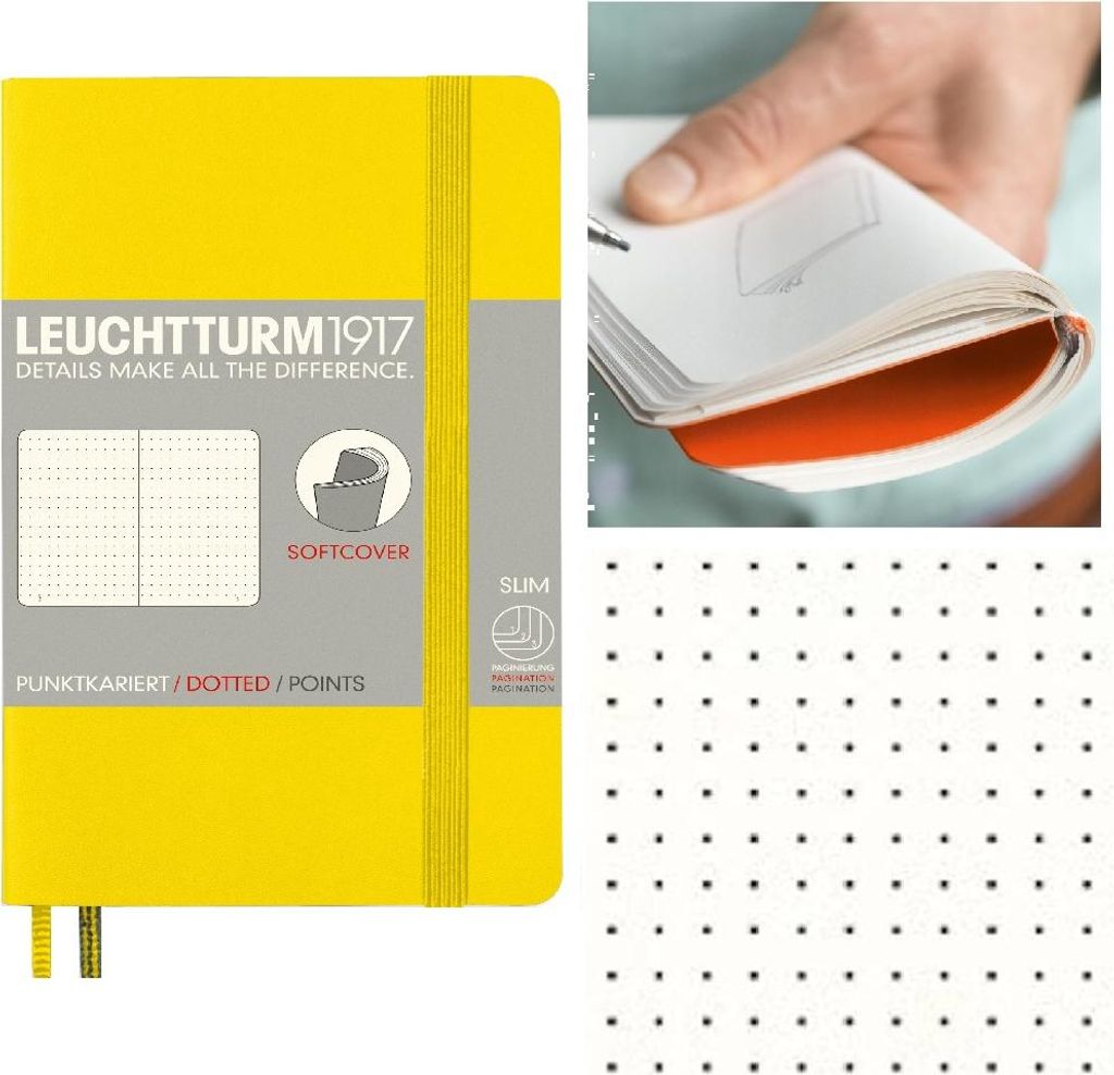 LEUCHTTURM1917 Notizbuch Notes A6 Dot Bullet Journal mit Punkten LEMON