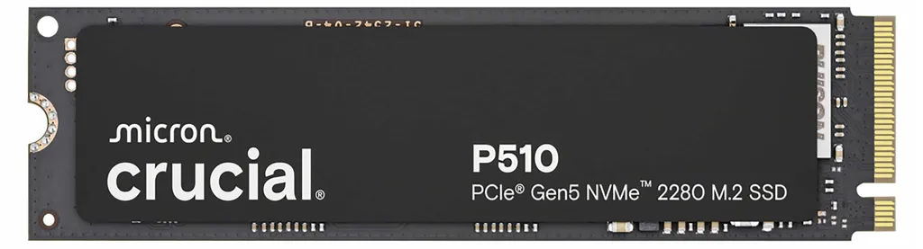 Crucial P510 SSD NVMe PCIe Gen5 M.2 2280 2To haute performance
