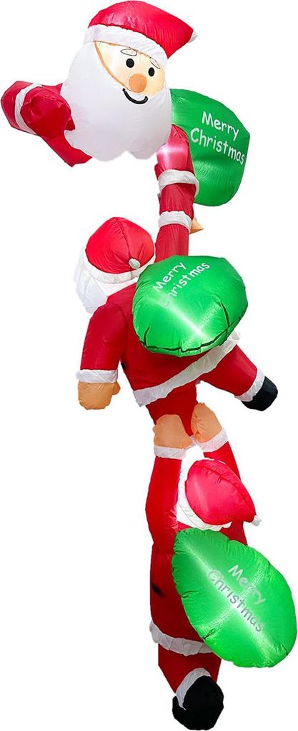 Beleuchtete aufblasbare Weihnachtsfigur: Großer, niedlicher aufblasbarer Schneemann, Pinguin, Lebkuchenmann und Weihnachtsmann mit integrierter LE...