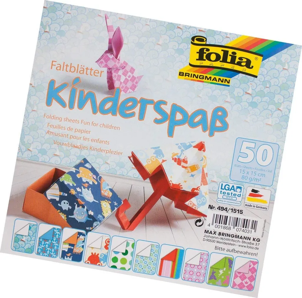 folia KINDERSPASS fogli pieghevoli, 150 x 150 mm, 50 fogli