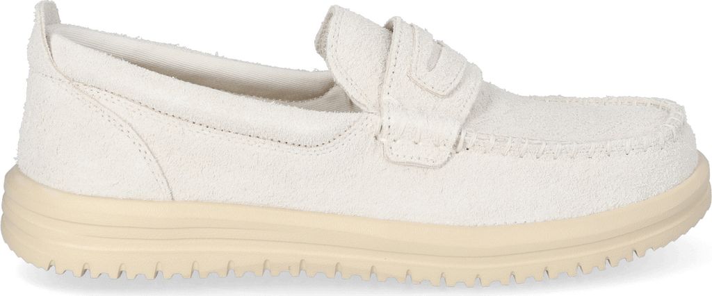 HEYDUDE Wally NXT Herren Wildleder-Loafer Egret/Wood Ash Größe 41