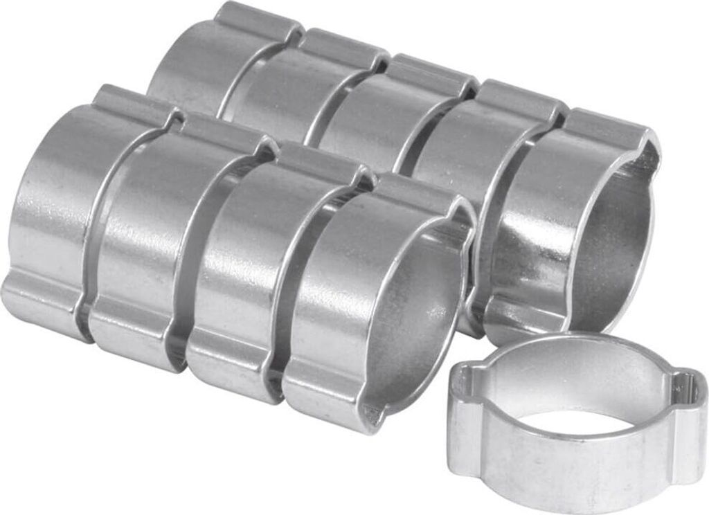 RIEGLER 2-Ohr-Schlauchklemme Stahl verzinkt 14-17mm Bandbreite 7,0mm 10 Stk