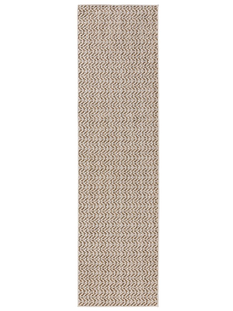 In- & Outdoor-Teppich Kaleo Creme/Beige 80x300 cm Wohnzimmer Läufer Muster Modern Kurzflor benuta Skandinavisch