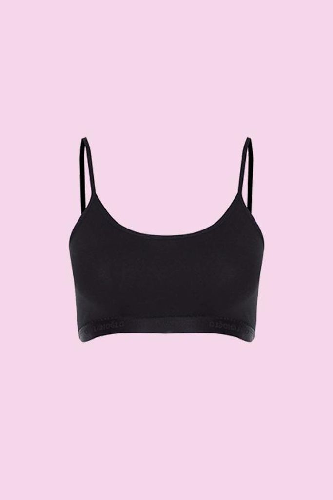 6 Pack Damen Bustier BH ohne Bügel Unterhemden Schwarz L Sport C-71
