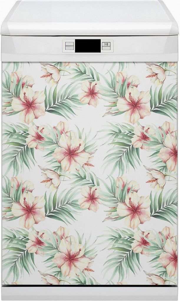 Magnetmatte Geschirrspüle Abwaschbar Küche Magnete Dekor 45x80 cm - Hawaiianische Blumen