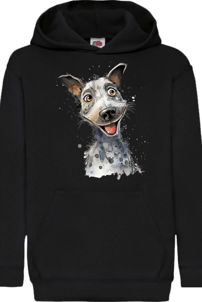 Kinder Kapuzenpullover Funny Dogs Breeds Australian Cattle Dog Breed Dog Breed, 12-13 Jahr - 152 / Schwarz