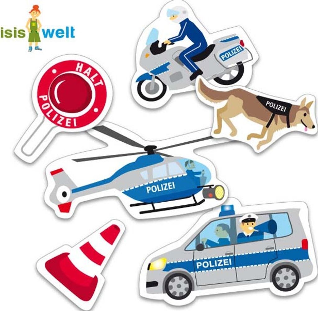 XXL Konfetti Polizei Tisch- und Flächendekoration Pappe Produktbild 