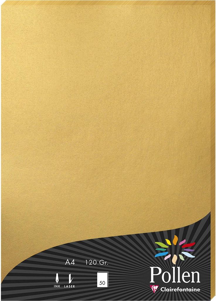 Pollen by Clairefontaine Papier DIN A4 120 g/qm gold 50 Blatt